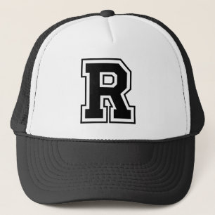 Gorra De Camionero Letra negra "R" Trucker Hat