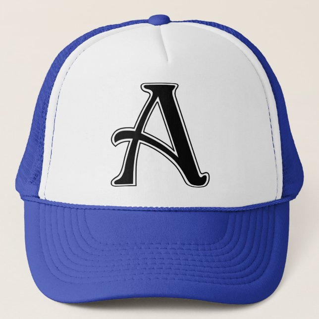 Gorra De Camionero Letra personalizado "A" inicial (Anverso)