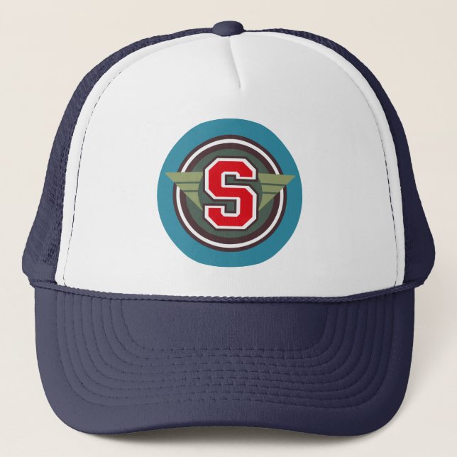 Gorra De Camionero Letra personalizado "S" Diseño Deco (Anverso)