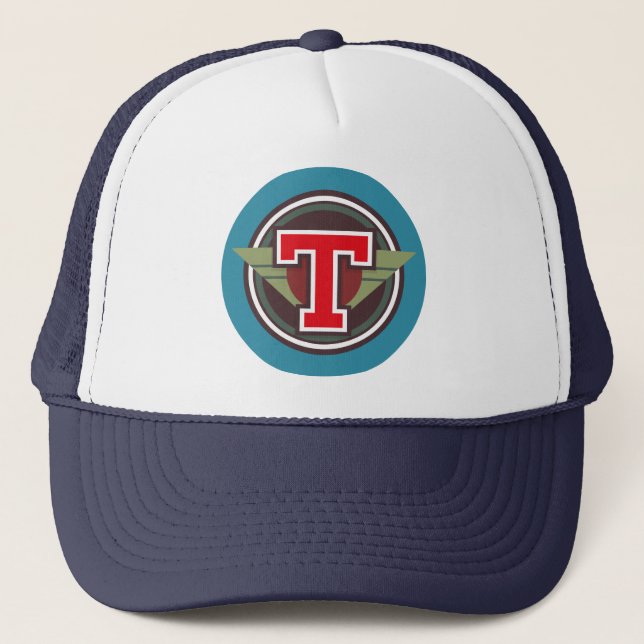 Gorra De Camionero Letra personalizado "T" inicial (Anverso)