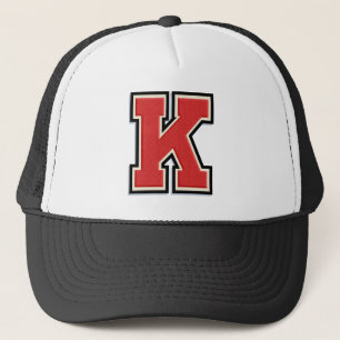 Gorra De Camionero Letra roja "K"