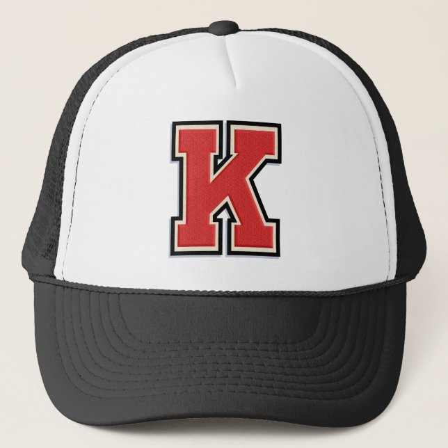 Gorra De Camionero Letra roja "K" (Anverso)