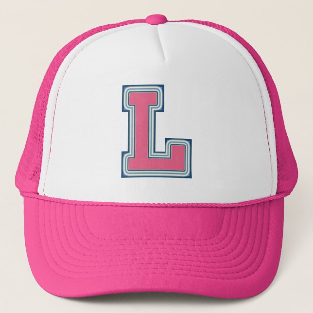 Gorra De Camionero Letra rosa 'L' (Anverso)