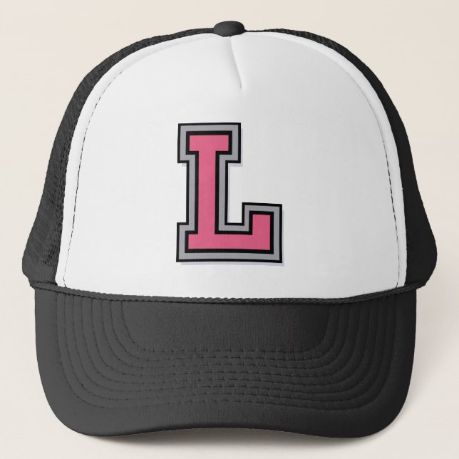 Gorra De Camionero Letra rosa 'L' (Anverso)