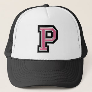 Gorra De Camionero Letra rosa "P"