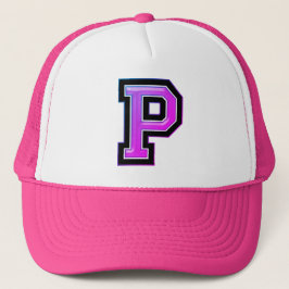 Gorra De Camionero Letra rosa "P" Trucker Hat