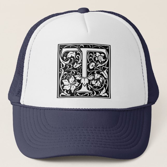 Gorra De Camionero Letra T Monograma medieval Art Nouveau (Anverso)