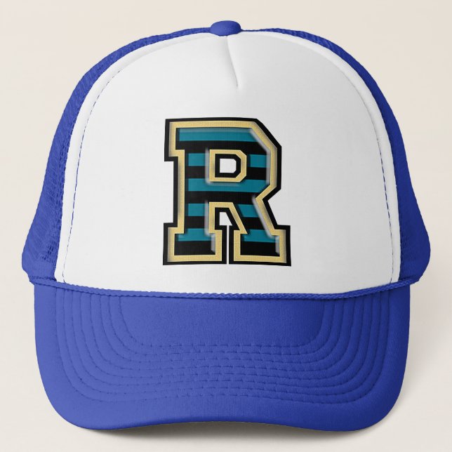Gorra De Camionero Letra twist clásica "R" (Anverso)