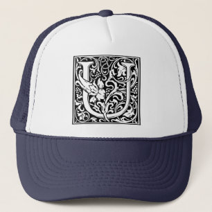 Gorra De Camionero Letra U Monograma medieval Art Nouveau