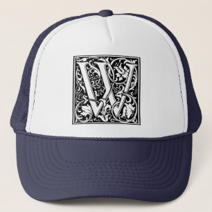 Gorra De Camionero Letra W Arte Nouveau Monograma Medieval