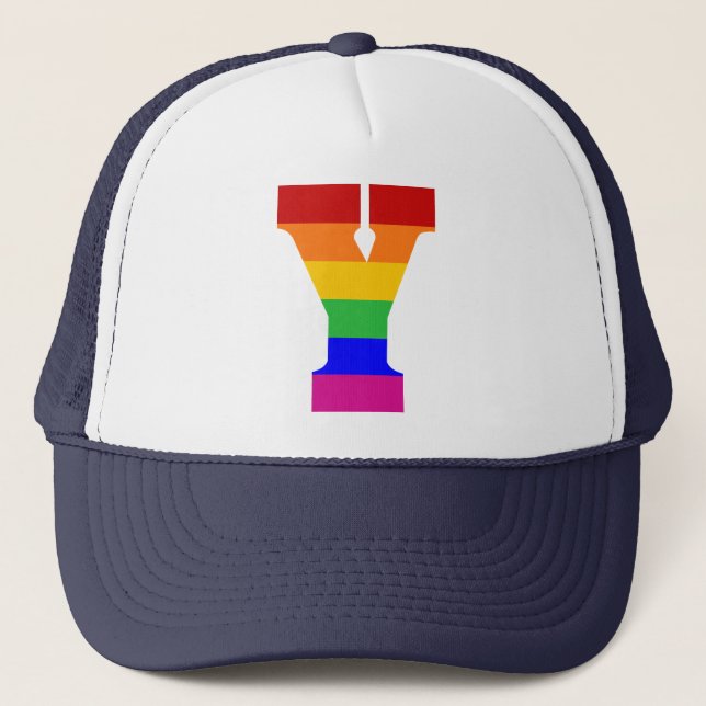 Gorra De Camionero Letra Y del arco iris (Anverso)
