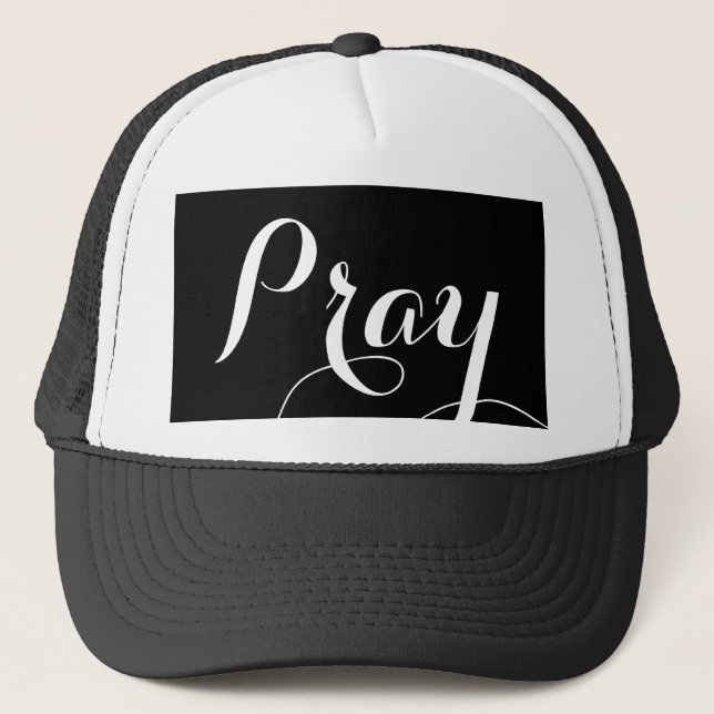 Gorra De Camionero letras de guiones de PRAY elegantes | (Anverso)