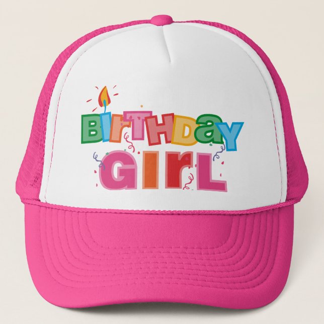Gorra De Camionero Letras del chica del cumpleaños (Anverso)