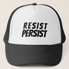 Gorra De Camionero letras negras de "resistir, persistir" -
