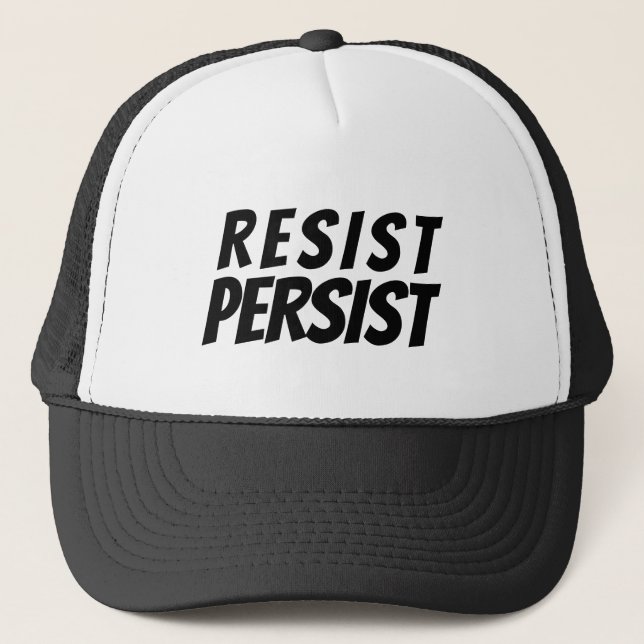 Gorra De Camionero letras negras de "resistir, persistir" - (Anverso)