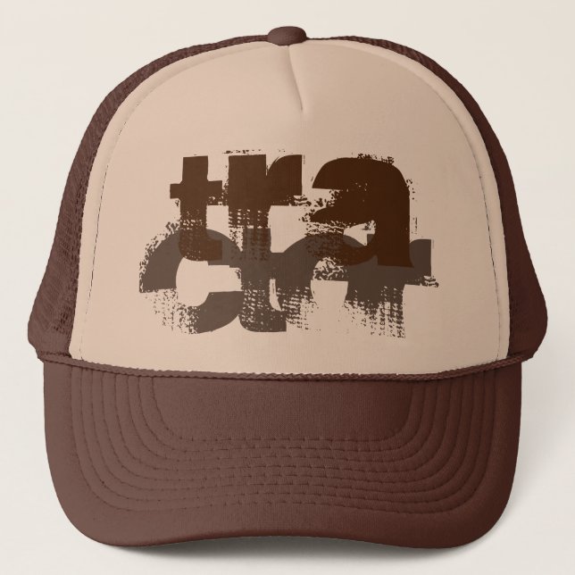 Gorra De Camionero letras TRACTOR de grano marrón | (Anverso)