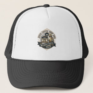 Gorra De Camionero Letrero de tienda de café Jesús sin enfoque en caf