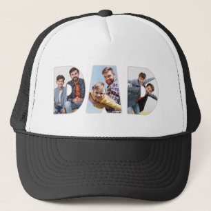 Gorra De Camionero Letrero Personalizado Papá con 3 Fotos Personaliza