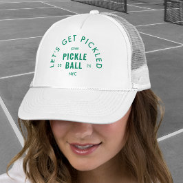 Gorra De Camionero Let's Get Pickled Après Pickle Ball White