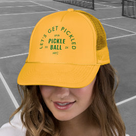 Gorra De Camionero Let's Get Pickled Après Pickle Ball Yellow