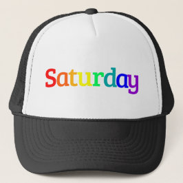 Gorra De Camionero Lettering Design ‘Saturday’ in Rainbow Colors