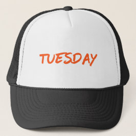Gorra De Camionero Lettering Design ‘Tuesday’ in Orange