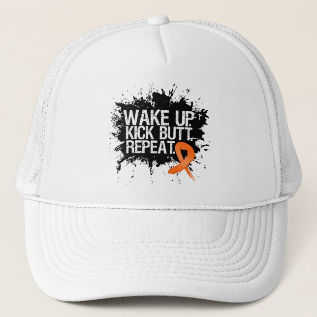 Gorra De Camionero Leukemia Despierta Patosa Butt Repetir (Anverso)