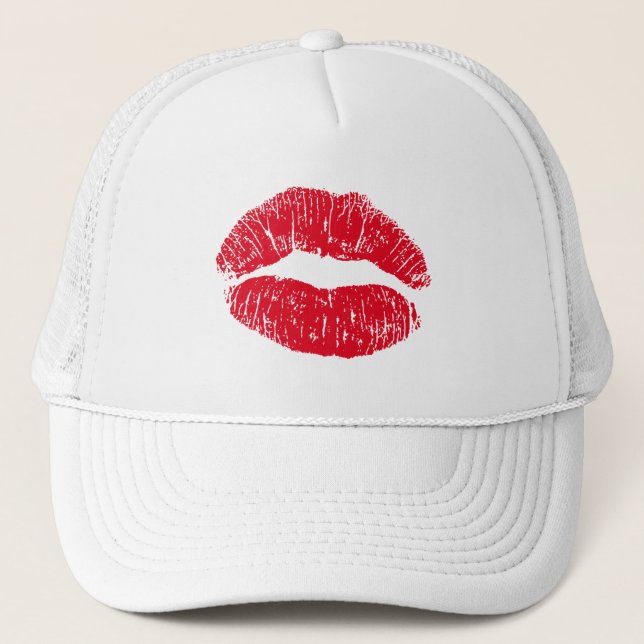 Gorra De Camionero Levantamientos de besos rojos (Anverso)