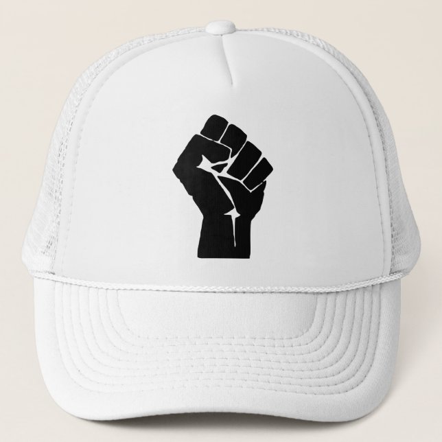 Gorra De Camionero Levantan puño negro - Protesta de resistencia (Anverso)