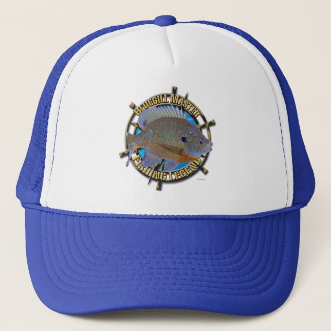 Gorra De Camionero Leyenda de la pesca del Lepomis macrochirus (Anverso)