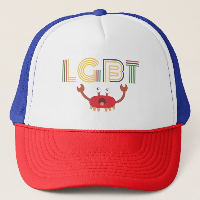 Gorra De Camionero LGBT - Derechos humanos - Cangrejo blanco (Anverso)