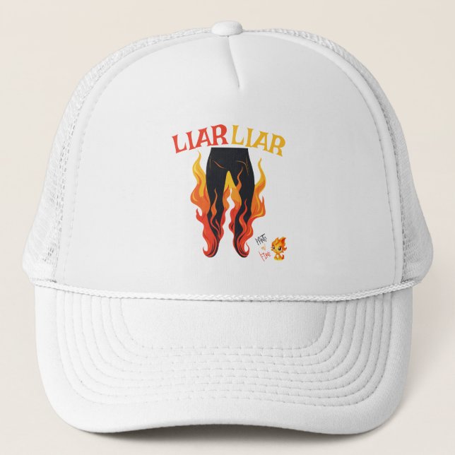 Gorra De Camionero Liar, Liar, Pant está en llamas (Anverso)