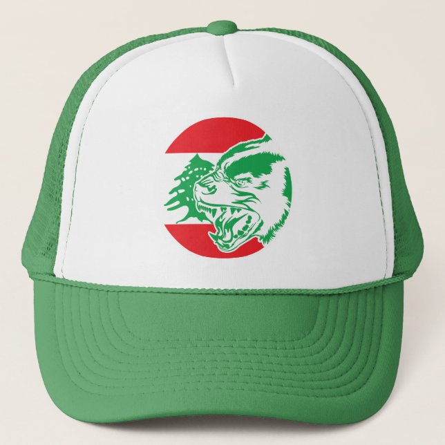 Gorra De Camionero Líbano Hyena Bandera Nacional Libanesa (Anverso)