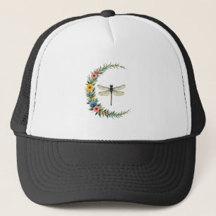 Gorra De Camionero Libélula Boho Luna Creciente Signo de Paz Hippie D