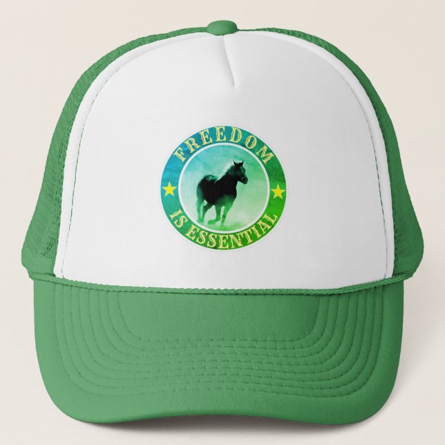 Gorra De Camionero Libertad (caballo, verde) (Anverso)