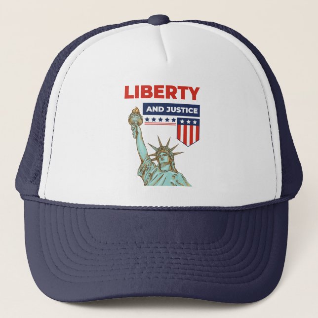 Gorra De Camionero Libertad Y Justicia Patriótica Libertad Estadounid (Anverso)