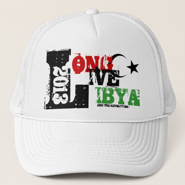 GORRA DE CAMIONERO LIBIA VIVA LARGA Y LA REVOLUCIÓN 2013 (Anverso)