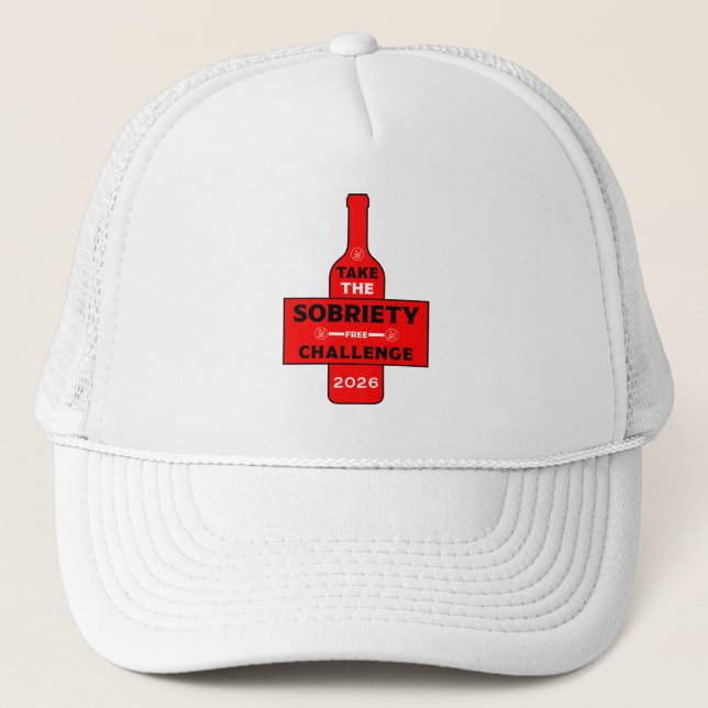 Gorra De Camionero Libre de alcohol y sobrio (Anverso)