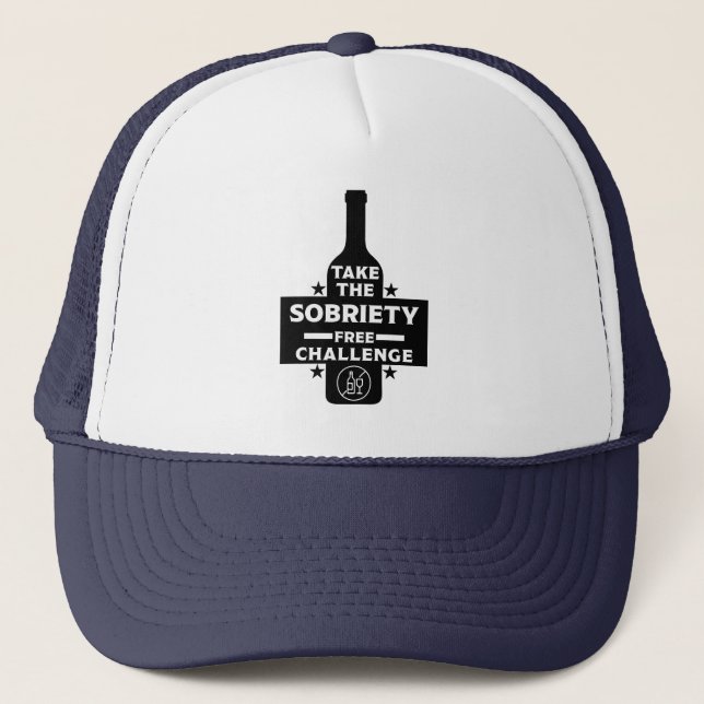 Gorra De Camionero Libre De Alcohol Y Sobrio (Anverso)