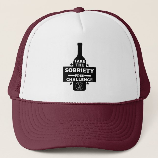 Gorra De Camionero Libre De Alcohol Y Sobrio (Anverso)