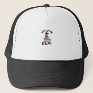 Gorra De Camionero Libros de lectura de bebidas Diseño de Halloween d