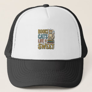 Gorra De Camionero Libros Gatos La Vida Es Dulce Diseño De Lector De 