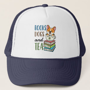 Gorra De Camionero Libros perros y lectura de fin de semana de té