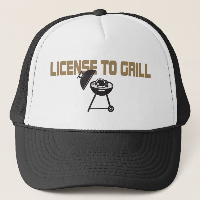 Gorra De Camionero Licencia para Grill (Anverso)