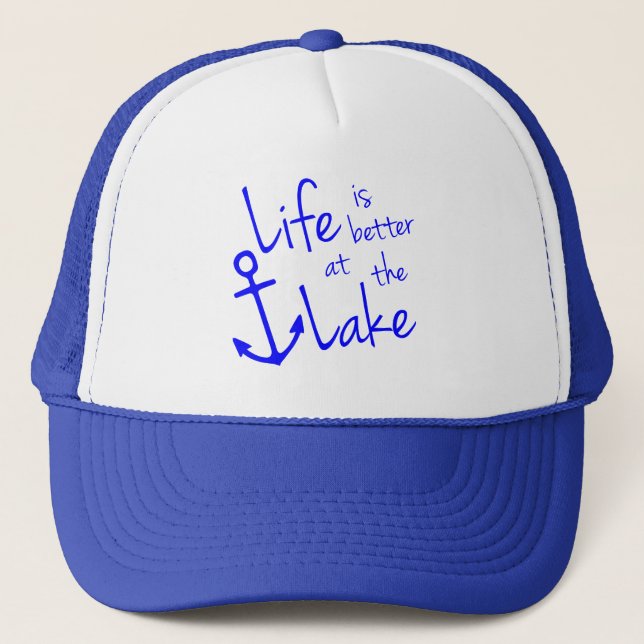 GORRA DE CAMIONERO LIFE IS BETTER AT THE LAKE | (Anverso)