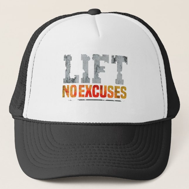 GORRA DE CAMIONERO LIFT NO EXCUSA GYM WORKOUT (Anverso)