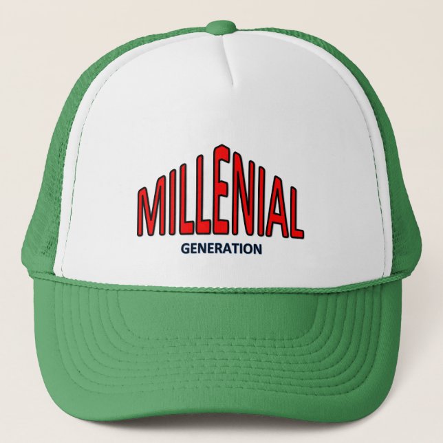 Gorra De Camionero Límite milenal. Generación-Y (Anverso)