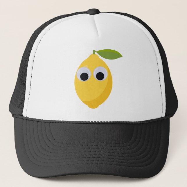 Gorra De Camionero Limón, fruta dulce con ojos de googón (Anverso)