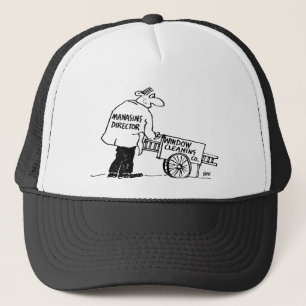 Gorra De Camionero Limpiador de ventanas con carro de limpieza de ven