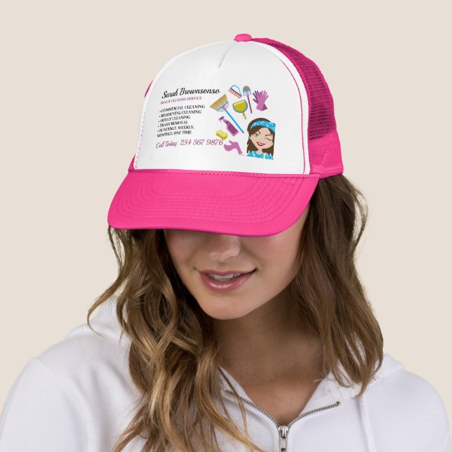 Gorra De Camionero Limpieza única del Personalizado Pink Purple Janit (In situ)